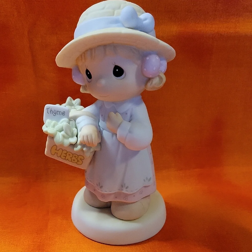 Precious Moments Figurine Take Thyme For Yourself Herbs Hat - Picture 2 of 5